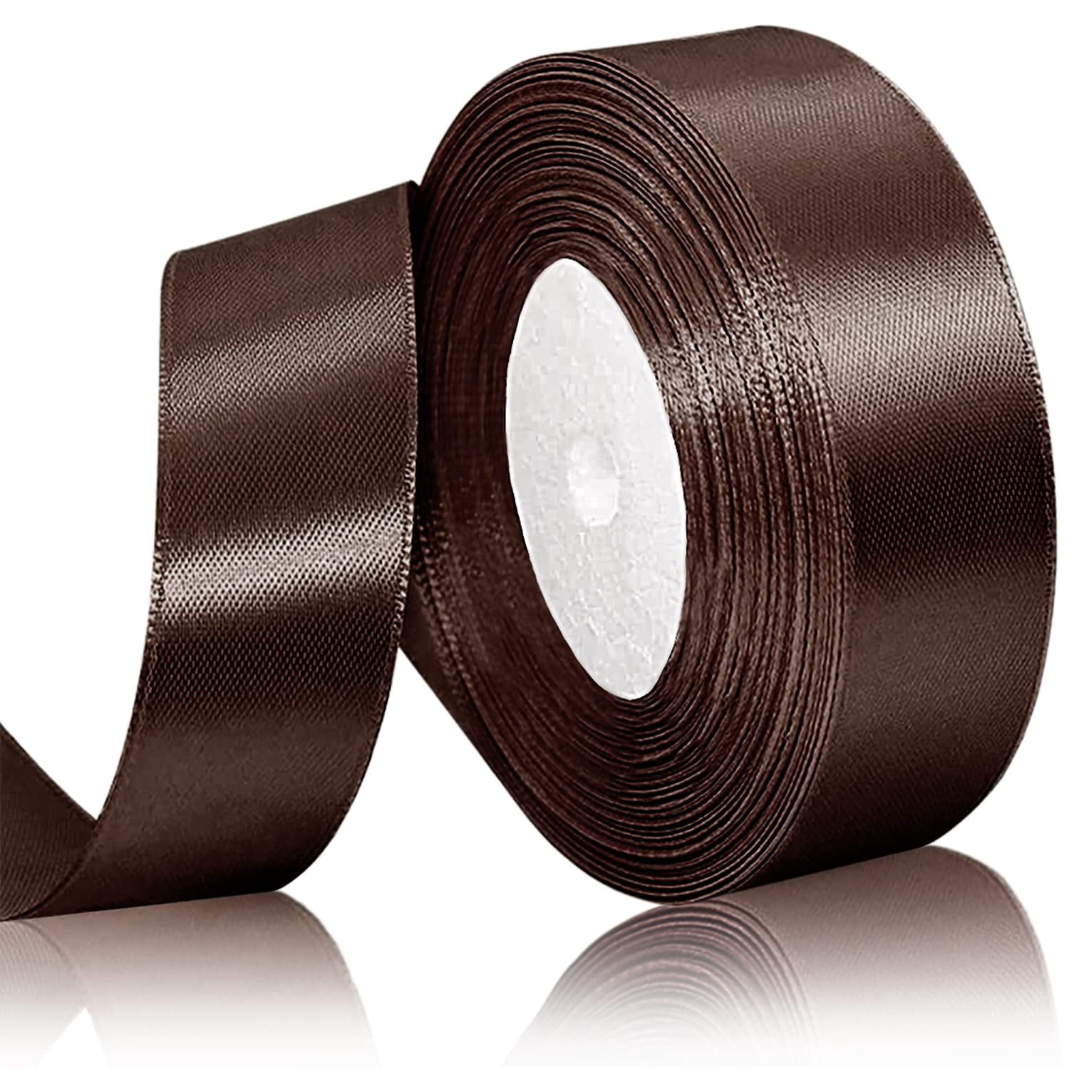 Ribbon 1 inch Сhocolate Brown Ribbons for Crafts Gift Ribbon Satin ...