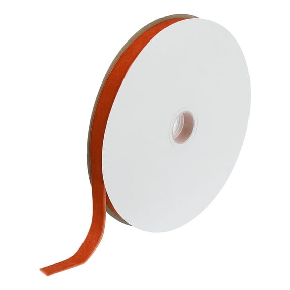 Uxcell Velvet Ribbon Single Face Spool Silky Velvet Fabric for DIY Crafts Gift Wrapping 5/8" x 25 Yard Dark Orange