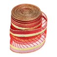 thumbnail image 1 of Ribbon 78.7"x2.5", Nylon Sheer Curling Wired Glitter Ribbon, Red/Gold, Holiday Ribbons for Crafts and Christmas Decorations, Gift Wrapping, 1 of 9