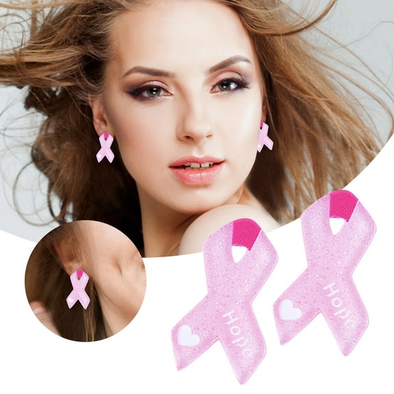 Ribbon Acrylic Earrings Cancer Awareness Fashion Jewelry Lightweight Dangle Drop Earrings for Women Support