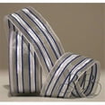 thumbnail image 1 of Ribbon Bazaar 3985 1.5 in. Wired Stripe Metallic Sheer Ribbon, White & Silver - 50 Yards, 1 of 1