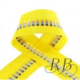 thumbnail image 1 of Ribbon Bazaar 4689 1.5 in. Wired Taffeta Ribbon with Block Motifs, Yellow - 50 Yards, 1 of 1