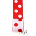 thumbnail image 1 of Ribbon Bazaar 4867 1.5 in. Reversible Grosgrain Polka Dots Ribbon, Red White - 20 Yards, 1 of 1