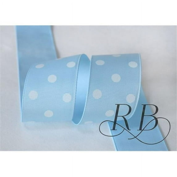Ribbon Bazaar 927 1.5 in. Grosgrain Polka Dots Ribbon, Light Blue - 25 Yards