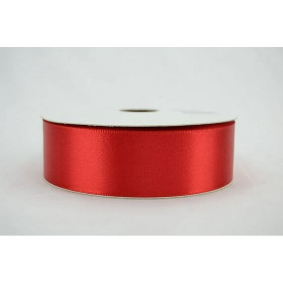 Ribbon Bazaar Brazilian Double Faced Satin 9/16 inch (14 mm) Red 50 yards 100% Polyester Ribbon