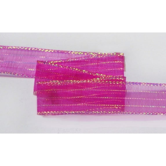 Ribbon Bazaar Corsage 5/8 inch Fuchsia Iridescent 50 yards Ribbon