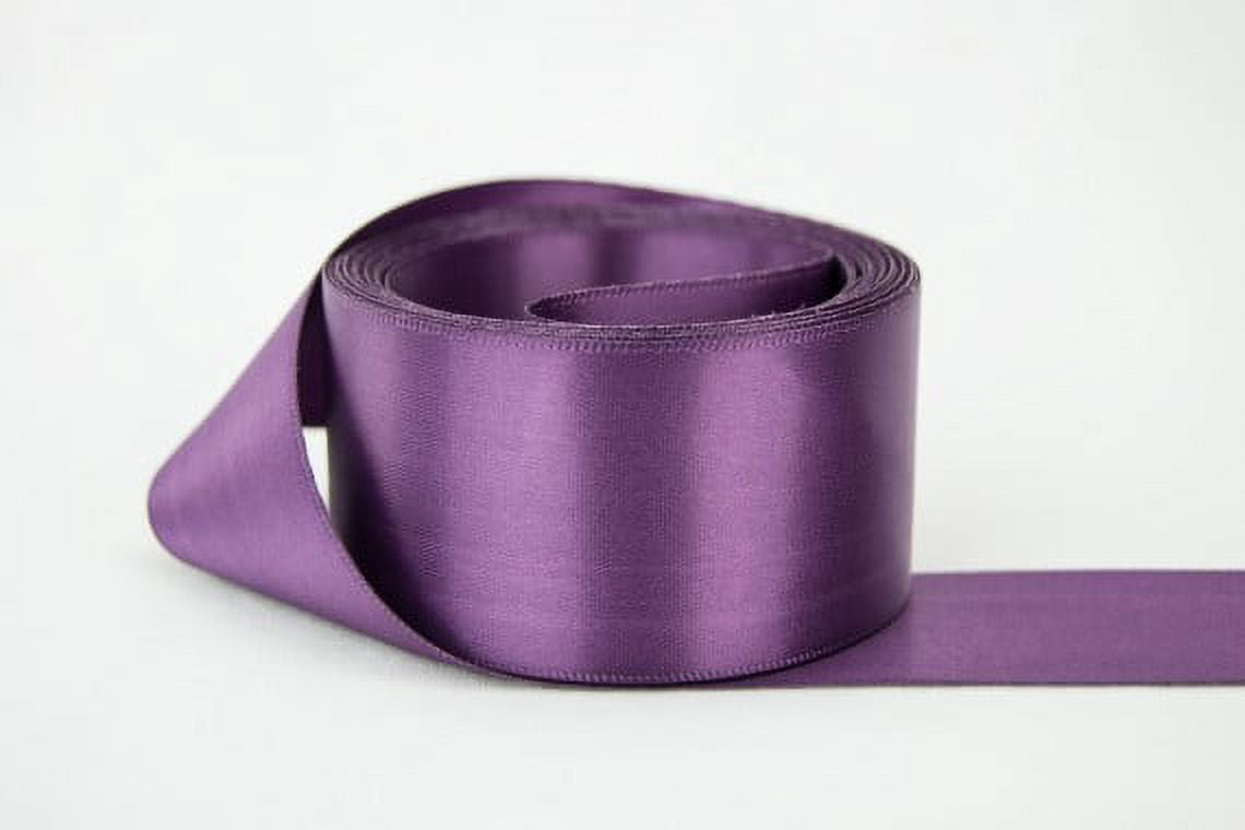 Ribbon Bazaar Double Faced Satin 1-1/2 inch Amethyst 50 yards 100% Polyester Ribbon