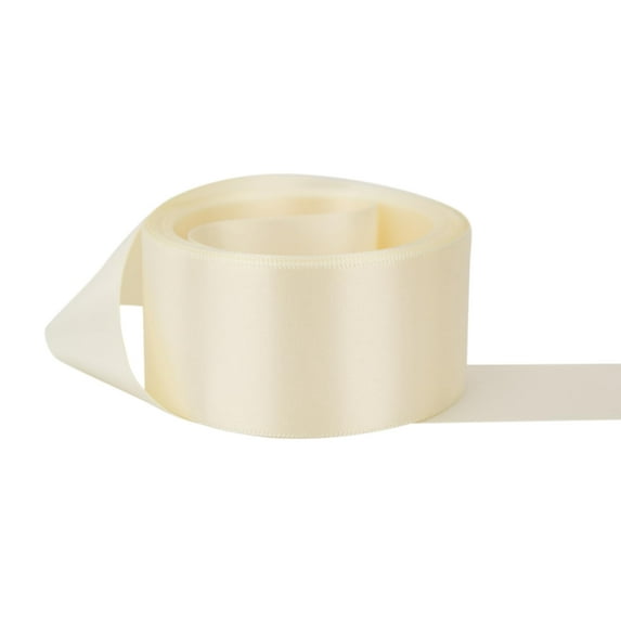 Ribbon Bazaar Double Faced Satin 1-1/2 inch Bridal White 50 yards 100% Polyester Ribbon