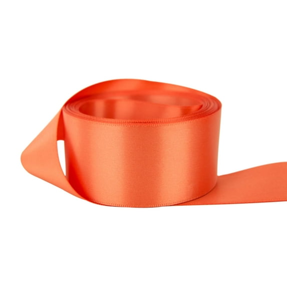 Ribbon Bazaar Double Faced Satin 1-1/2 inch Coral 50 yards 100% Polyester Ribbon