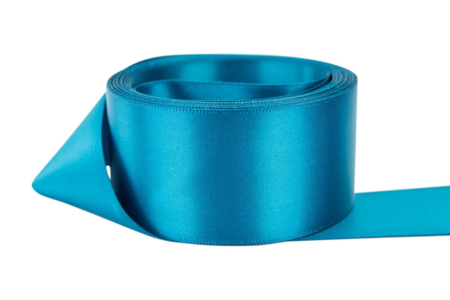 Turquoise Ribbed Ribbon Ribbon Bazaar Double Faced Satin 1-1/2 inch Deep Turquoise 50 yards 100 ...