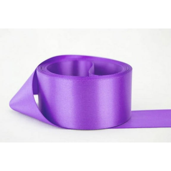 Ribbon Bazaar Double Faced Satin 1-1/2 inch Grape 50 yards 100% Polyester Ribbon