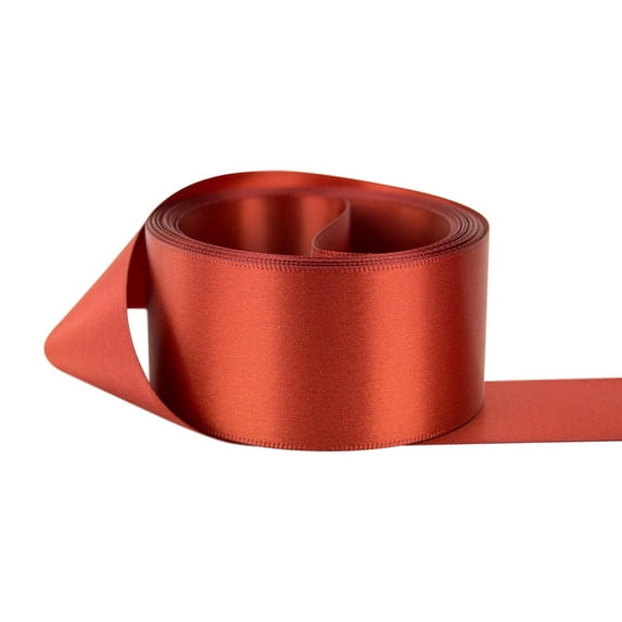 Ribbon Bazaar Double Faced Satin 1-1/2 inch Rust 50 yards 100% Polyester Ribbon