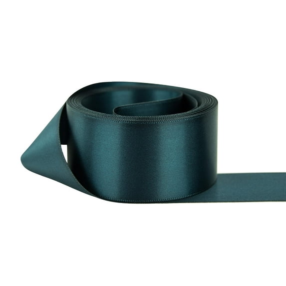 Ribbon Bazaar Double Faced Satin 1-1/2 inch Teal 50 yards 100% Polyester Ribbon