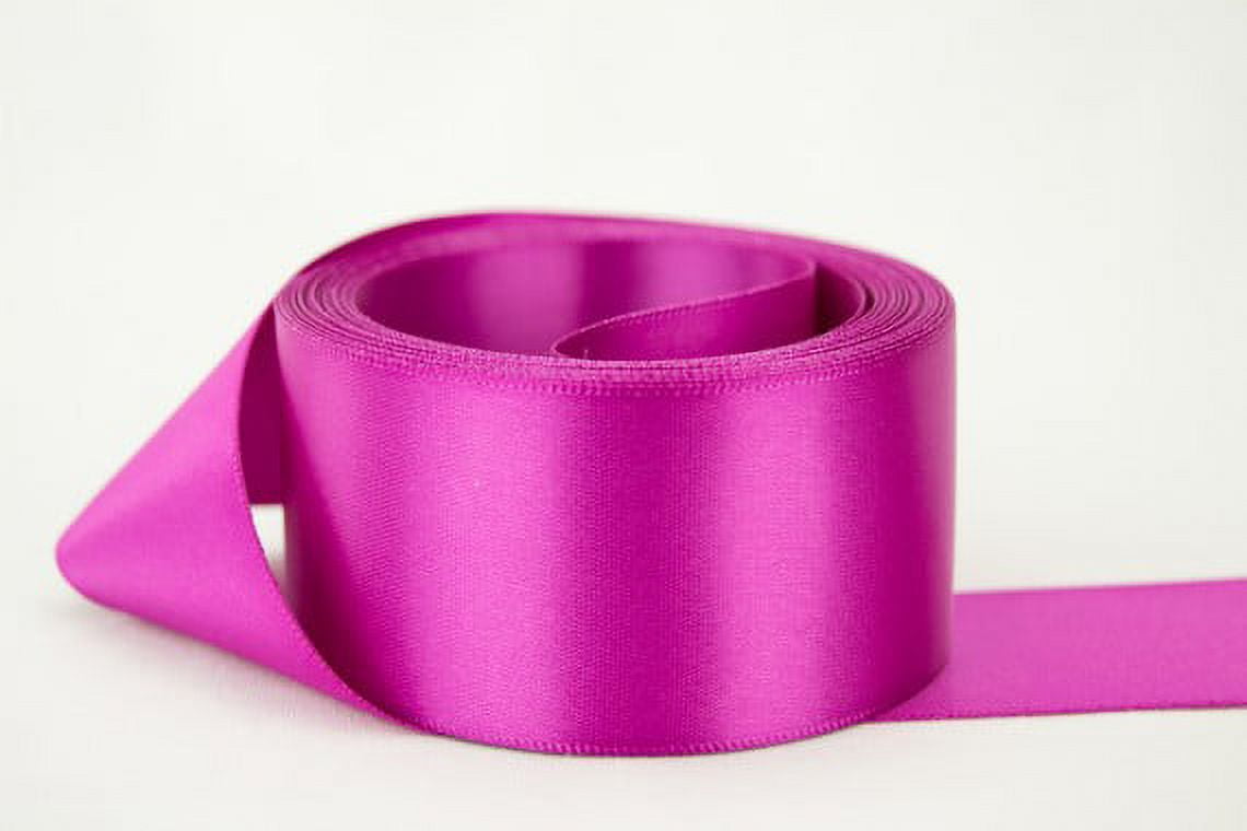 Ribbon Bazaar Double Faced Satin 1-1/2 inch Wild Berry 50 yards 100% Polyester Ribbon