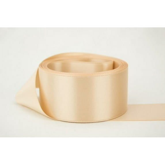Ribbon Bazaar Double Faced Satin 1/4 inch Blush 50 yards 100% Polyester Ribbon