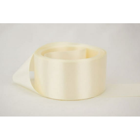 Ribbon Bazaar Double Faced Satin 1/8 inch Bridal White 50 yards 100% Polyester Ribbon