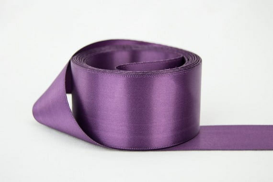 Ribbon Bazaar Double Faced Satin 2-1/4 inch Amethyst 25 yards 100% Polyester Ribbon