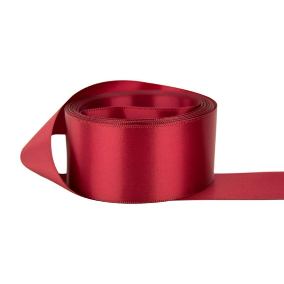 Ribbon Bazaar Double Faced Satin 2-1/4 inch Brick Red 25 yards 100% Polyester Ribbon
