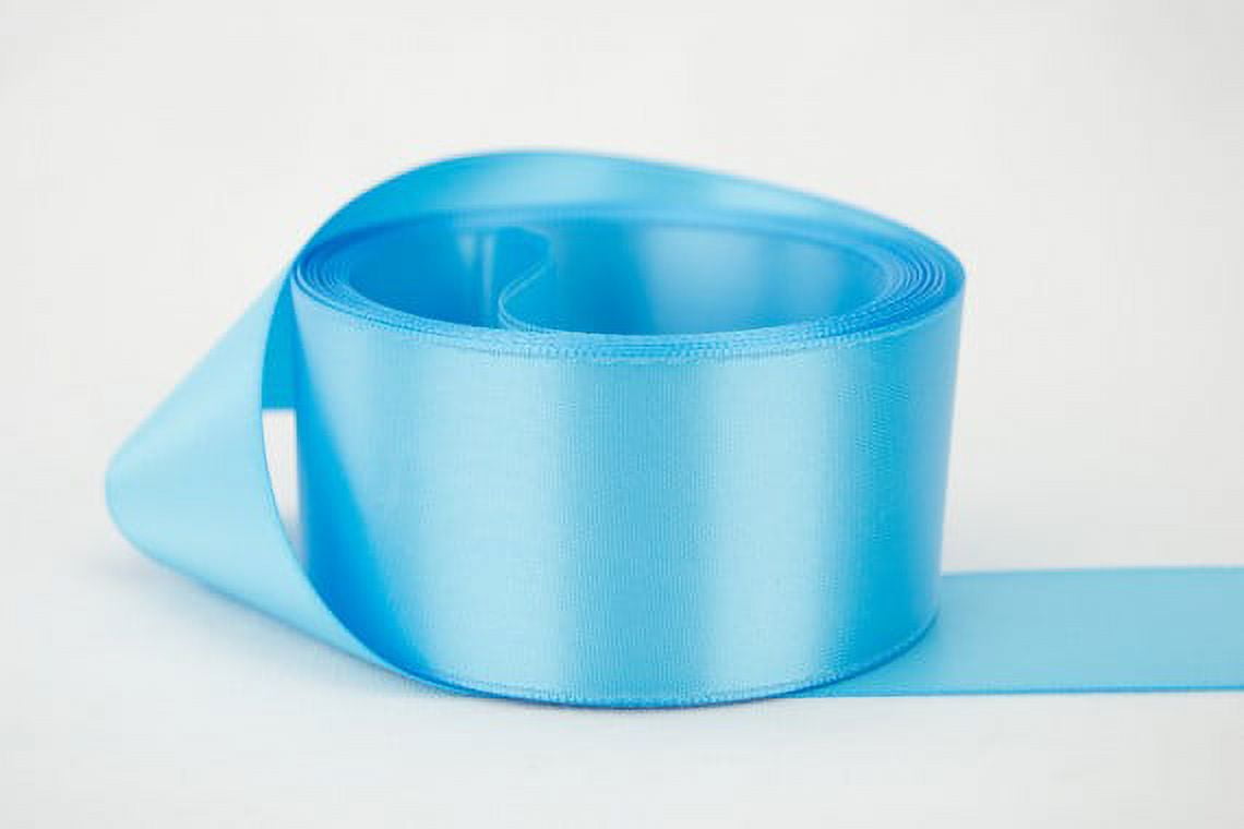 Ribbon Bazaar Double Faced Satin 2-1/4 inch Copen Blue 25 yards 100% Polyester Ribbon