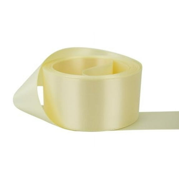 Ribbon Bazaar Double Faced Satin 2-1/4 inch Ivory 25 yards 100% Polyester Ribbon