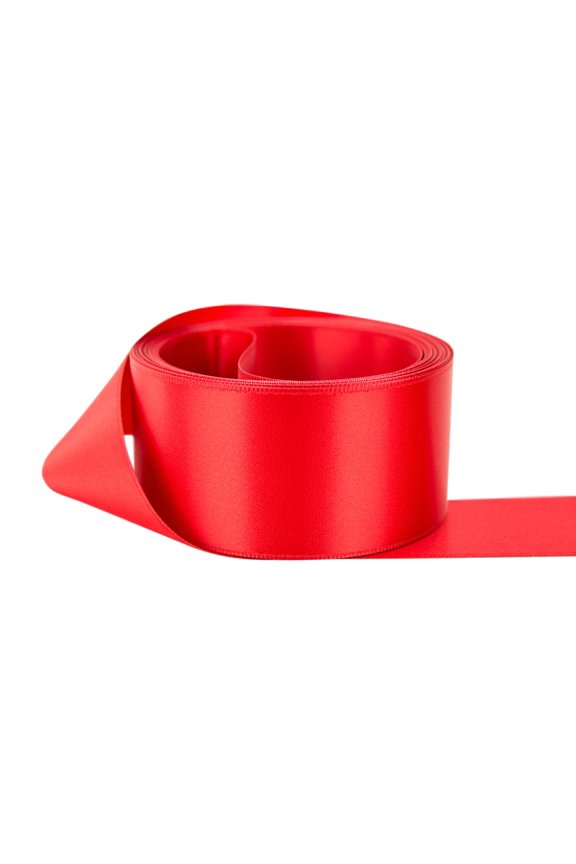 Double Faced Satin 2-1/4 inch Red 25 yards 100% Polyester Ribbon