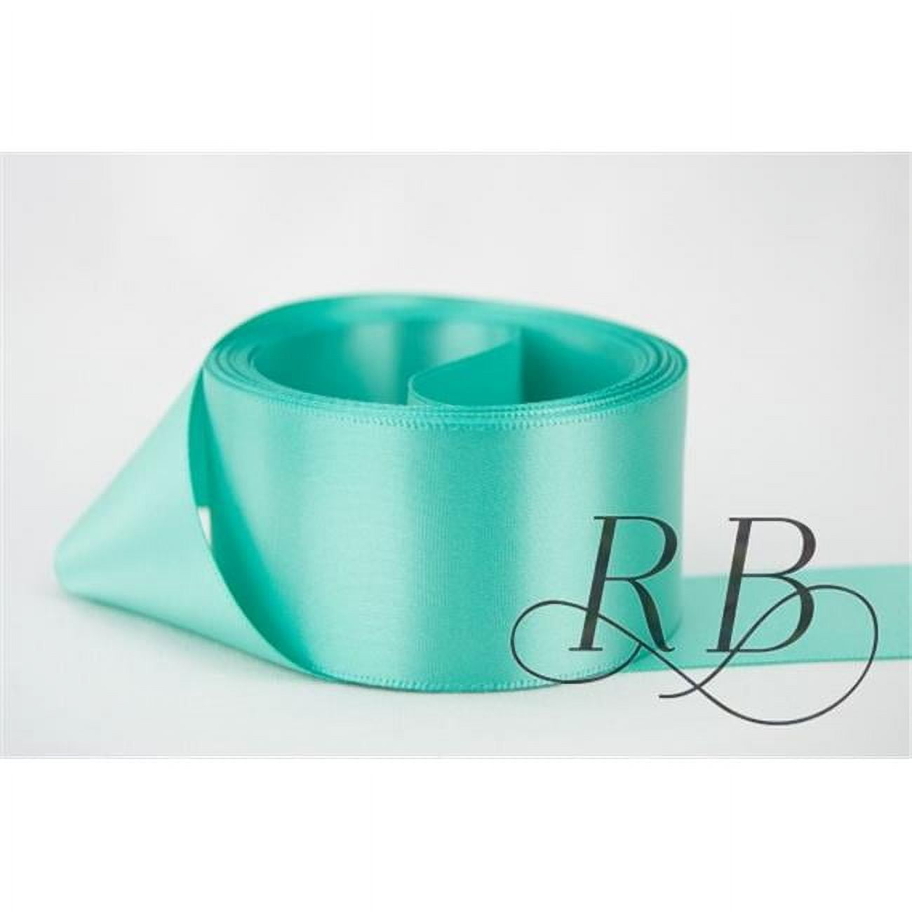 Ribbon Bazaar Double Faced Satin 2-1/4 inch Tropic Blue 25 yards 100% ...
