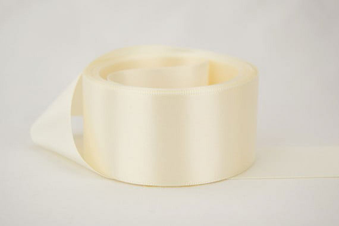 Ribbon Bazaar Double Faced Satin 3-1/2 inch Bridal White 25 yards 100% Polyester Ribbon