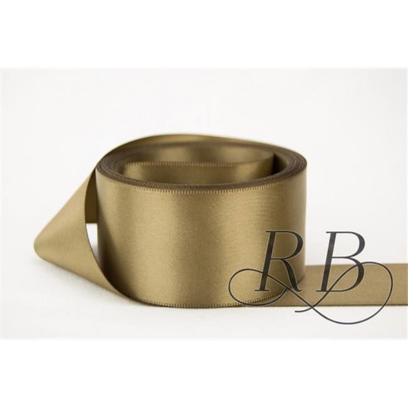 3/8 Inch Double Face Satin Ribbon Gold with Silver Edge 1 spool = 50 Yards
