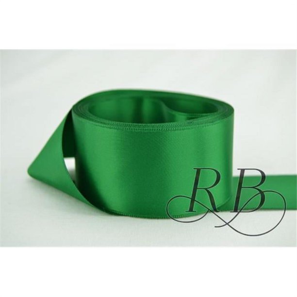 Ribbon Bazaar Double Faced Satin 3/8 inch Green 50 yards 100% Polyester ...