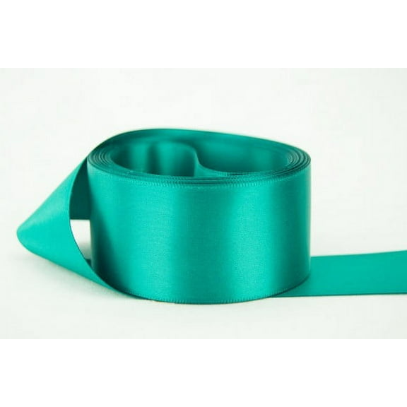 Ribbon Bazaar Double Faced Satin 3/8 inch Jade 50 yards 100% Polyester Ribbon