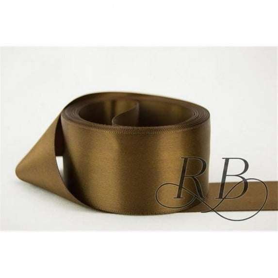 Ribbon Bazaar Double Faced Satin 3/8 inch Milk Chocolate 50 yards 100% Polyester Ribbon