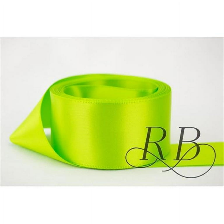 Ribbon Bazaar Double Faced Satin 3 8 inch New Chartreuse 50 yards