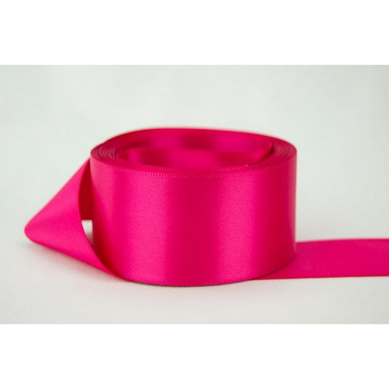 Ribbon Bazaar Double Faced Satin 3 8 inch Shocking Pink 50 yards 100 Polyester Ribbon