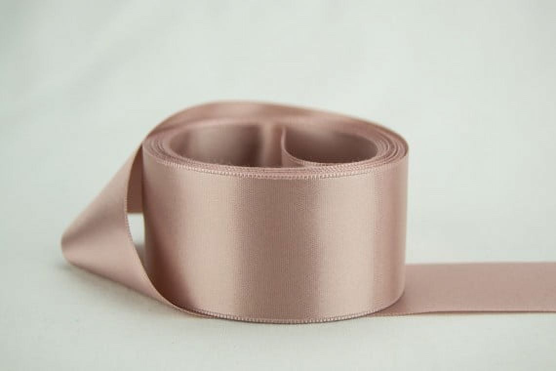 Ribbon Bazaar Double Faced Satin 3 inch Antique Mauve 25 yards 100% Polyester Ribbon