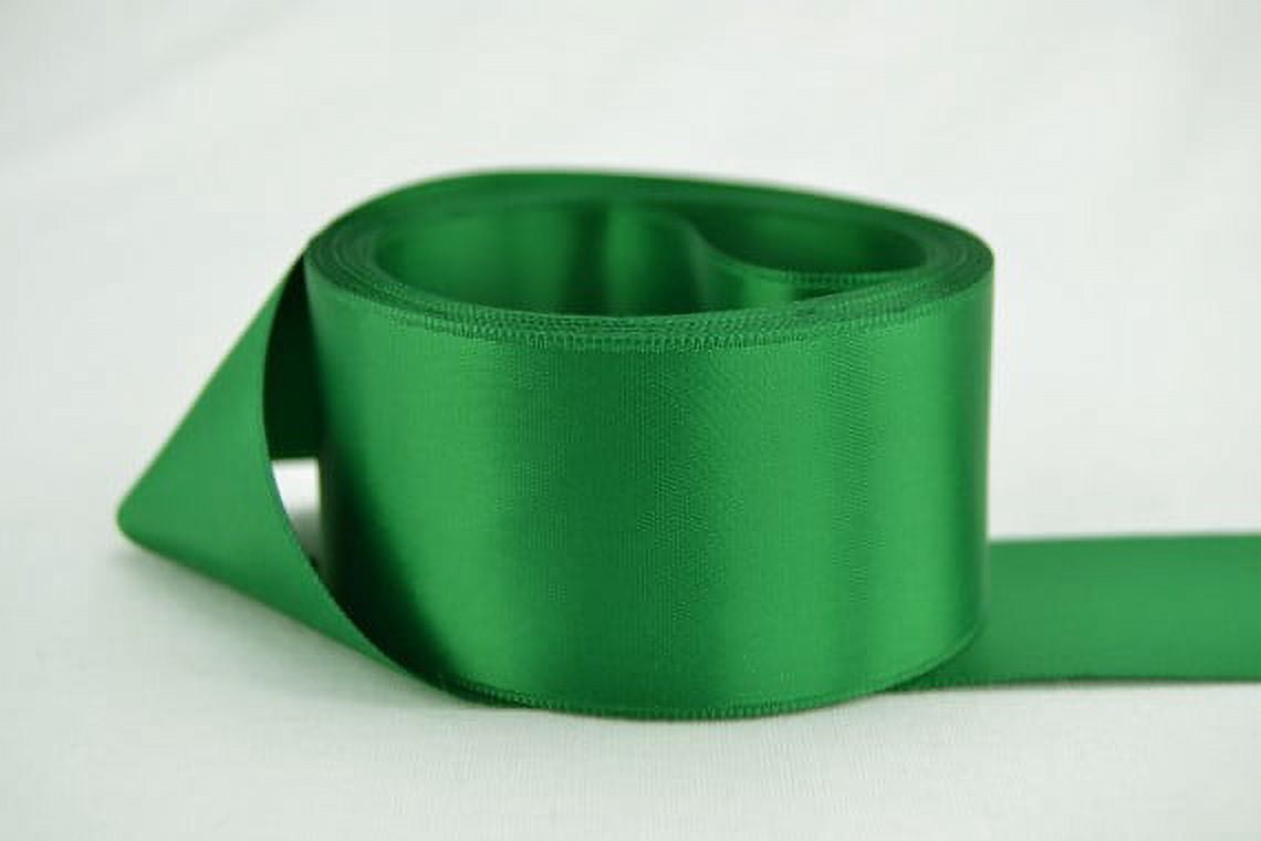 Ribbon Bazaar Double Faced Satin 3 inch Green 25 yards 100% Polyester Ribbon
