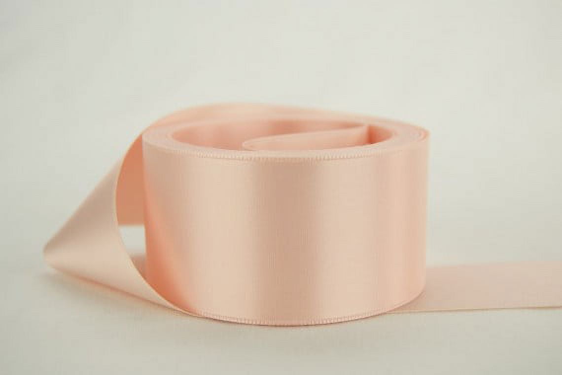 Ribbon Bazaar Double Faced Satin 3 inch Rose Petal 25 yards 100% Polyester Ribbon