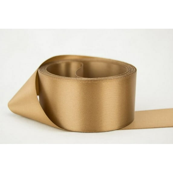 Ribbon Bazaar Double Faced Satin 3 inch Sable 25 yards 100% Polyester Ribbon