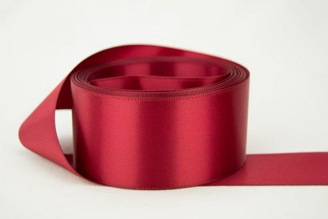 Ribbon Bazaar Double Faced Satin 4 inch Brick Red 25 yards 100% Polyester Ribbon