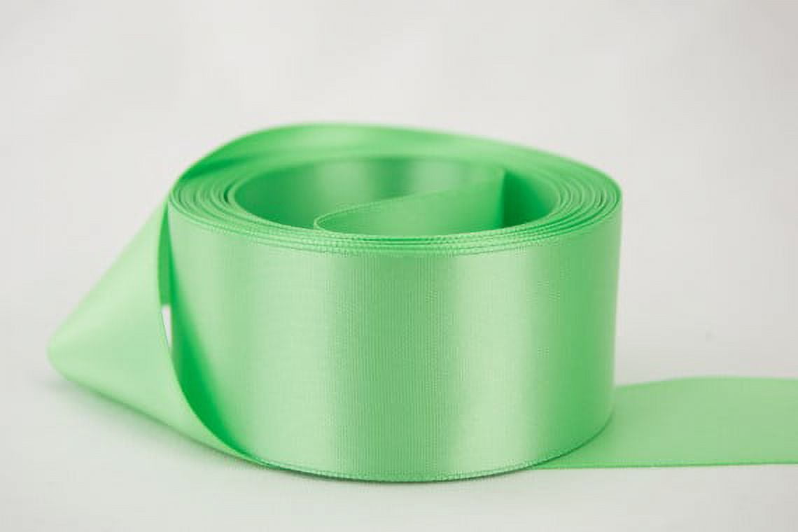 Ribbon Bazaar Double Faced Satin 4 inch Mint 25 yards 100% Polyester Ribbon