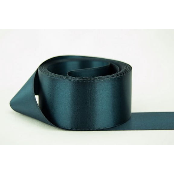 Ribbon Bazaar Double Faced Satin 4 inch Peacock 25 yards 100% Polyester Ribbon