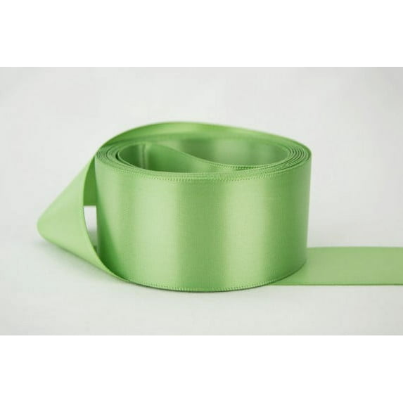 Ribbon Bazaar Double Faced Satin 5/8 inch Celery Stalk 50 yards 100% Polyester Ribbon