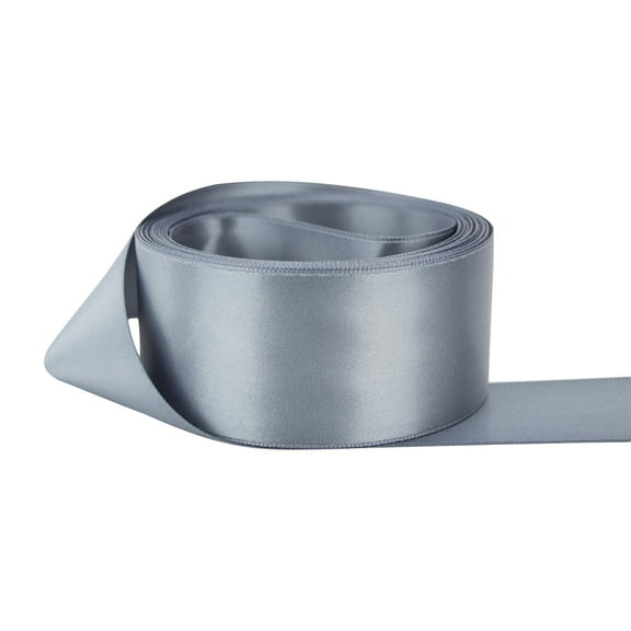 Ribbon Bazaar Double Faced Satin 5/8 inch Gray 50 yards 100% Polyester Ribbon