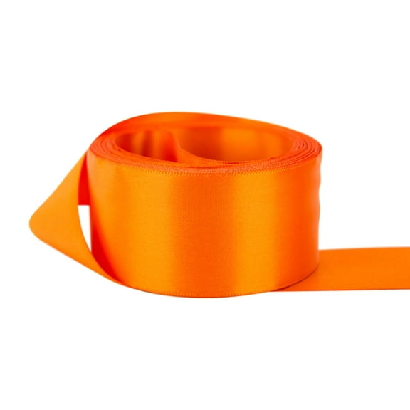 Ribbon Bazaar Double Faced Satin 5/8 inch Orange 50 yards 100% Polyester Ribbon