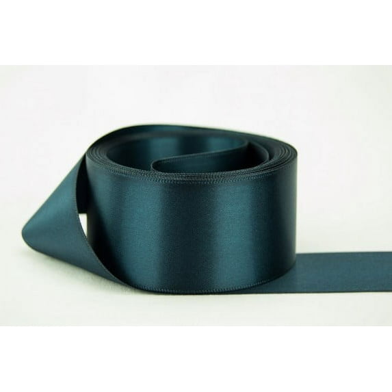 Ribbon Bazaar Double Faced Satin 5/8 inch Peacock 50 yards 100% Polyester Ribbon