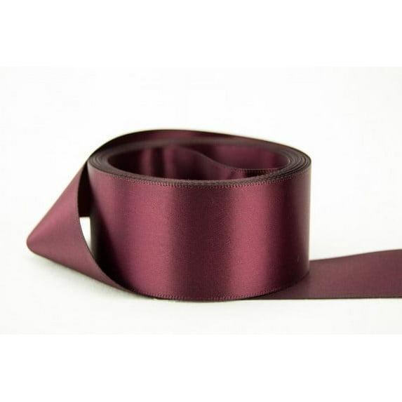 Ribbon Bazaar Double Faced Satin 5/8 inch Raisin 50 yards 100% Polyester Ribbon