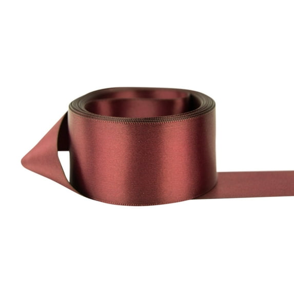 Ribbon Bazaar Double Faced Satin 7/8 inch Burgundy 50 yards 100% Polyester Ribbon
