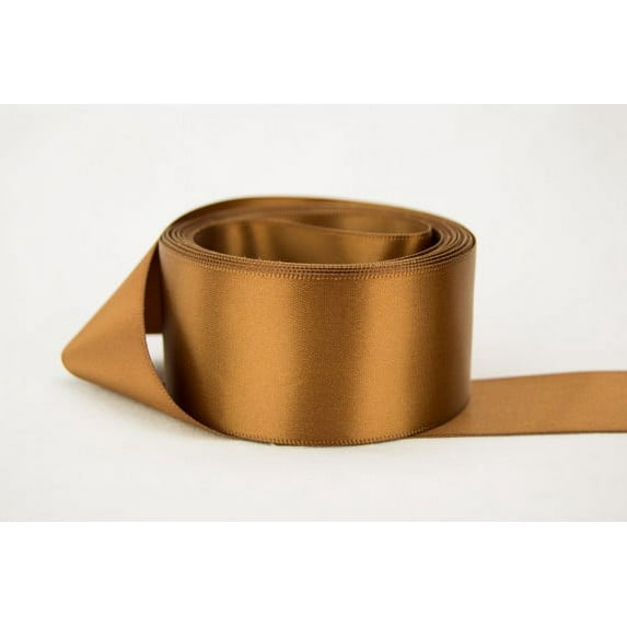 Ribbon Bazaar Double Faced Satin 7/8 inch Coffee 50 yards 100% Polyester Ribbon