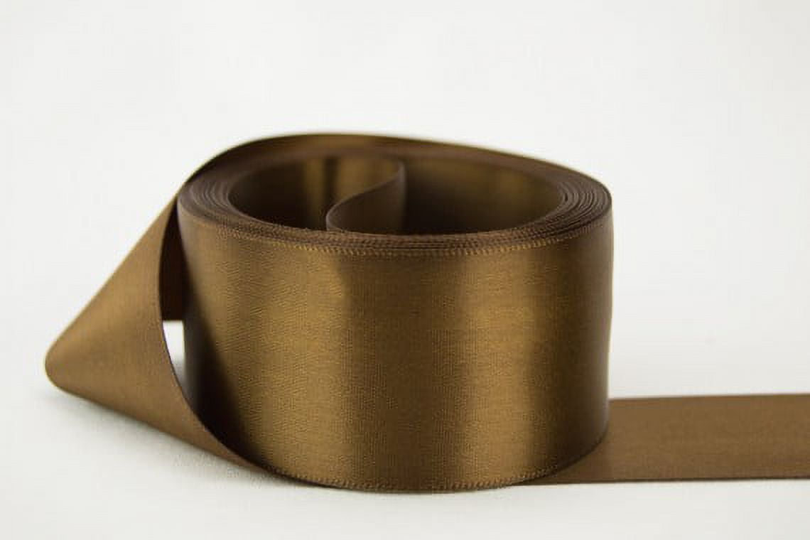 Ribbon Bazaar Double Faced Satin 7/8 inch Milk Chocolate 50 yards 100% ...