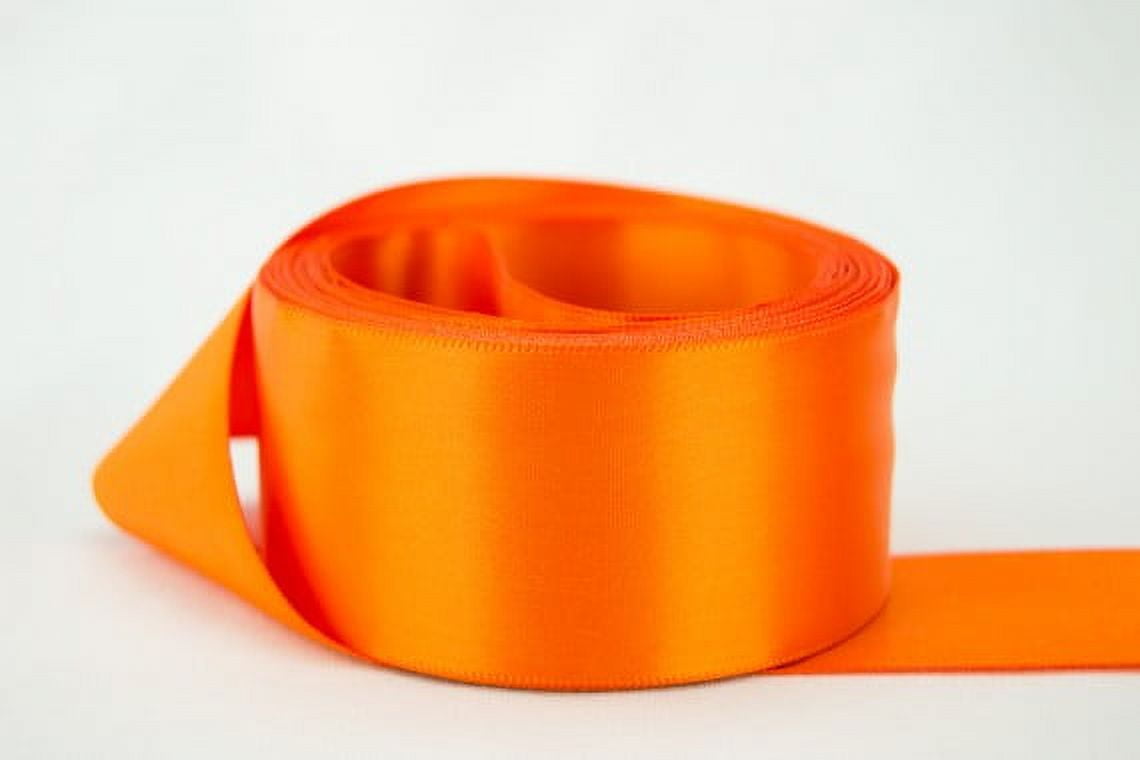 Orange Polyester Rib Ribbon Bazaar Double Faced Satin 7/8 inch Orange 25 yards 100% ...
