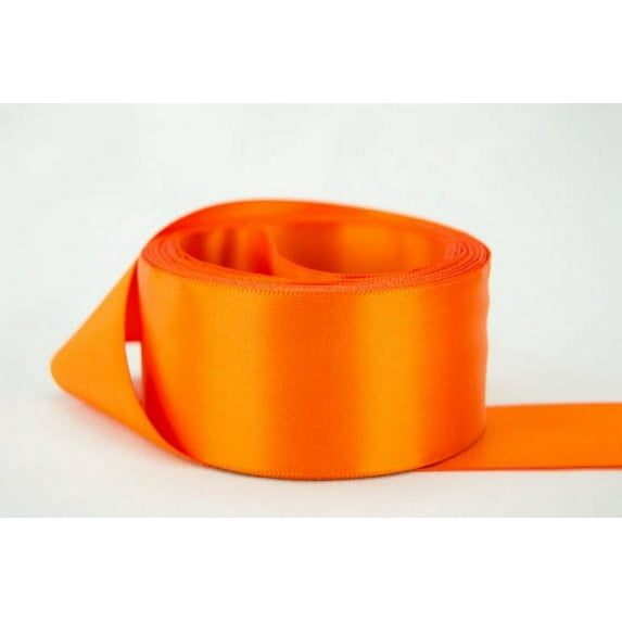 Ribbon Bazaar Double Faced Satin 7/8 inch Orange 25 yards 100% Polyester Ribbon